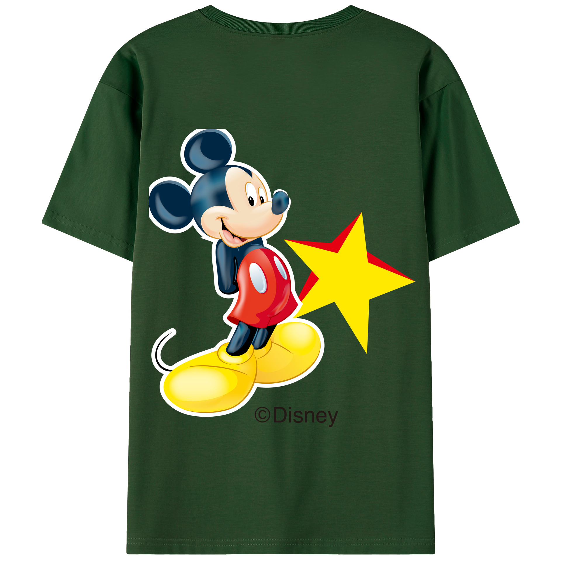 （画像用） ミッキーマウス Mickey Mouse 綿100％半袖Tシャツ（背面プリント）